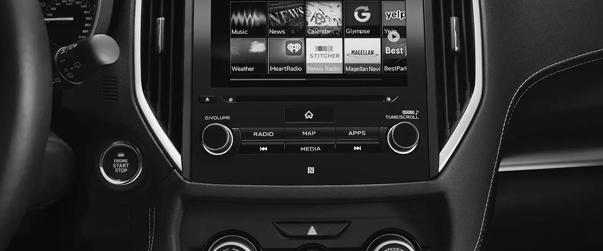 Car infotainment system dashboard