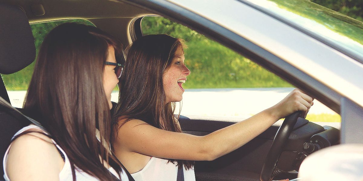 girl learning driving