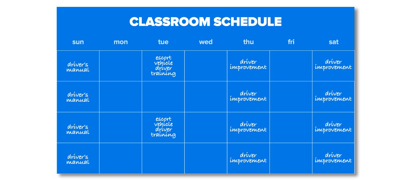 Driving school students schedule