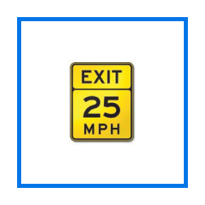 course advisory speed sign