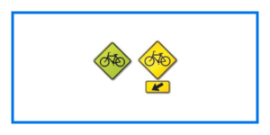 course bike crossing sign
