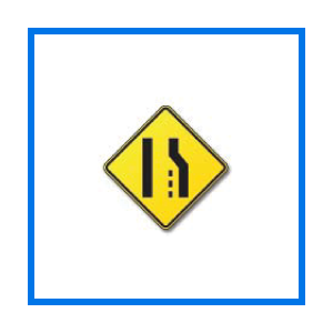 course lane reduction sign