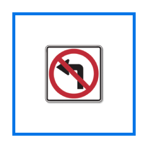 course no left turn sign