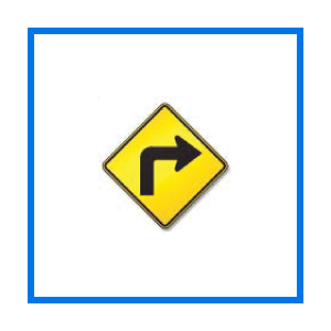 sharp right turn sign